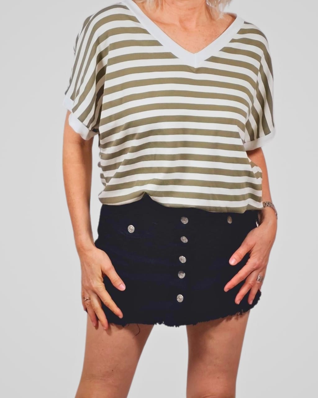 Rayas Camisetas De Manga Corta Anchas Camiseta Rayas Ancha